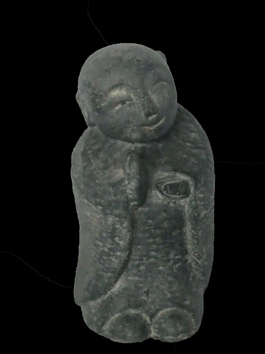  Product image 1 of the product “Standing Korean monk a little thick, 21 cm high. Painted in the color antique finish ”